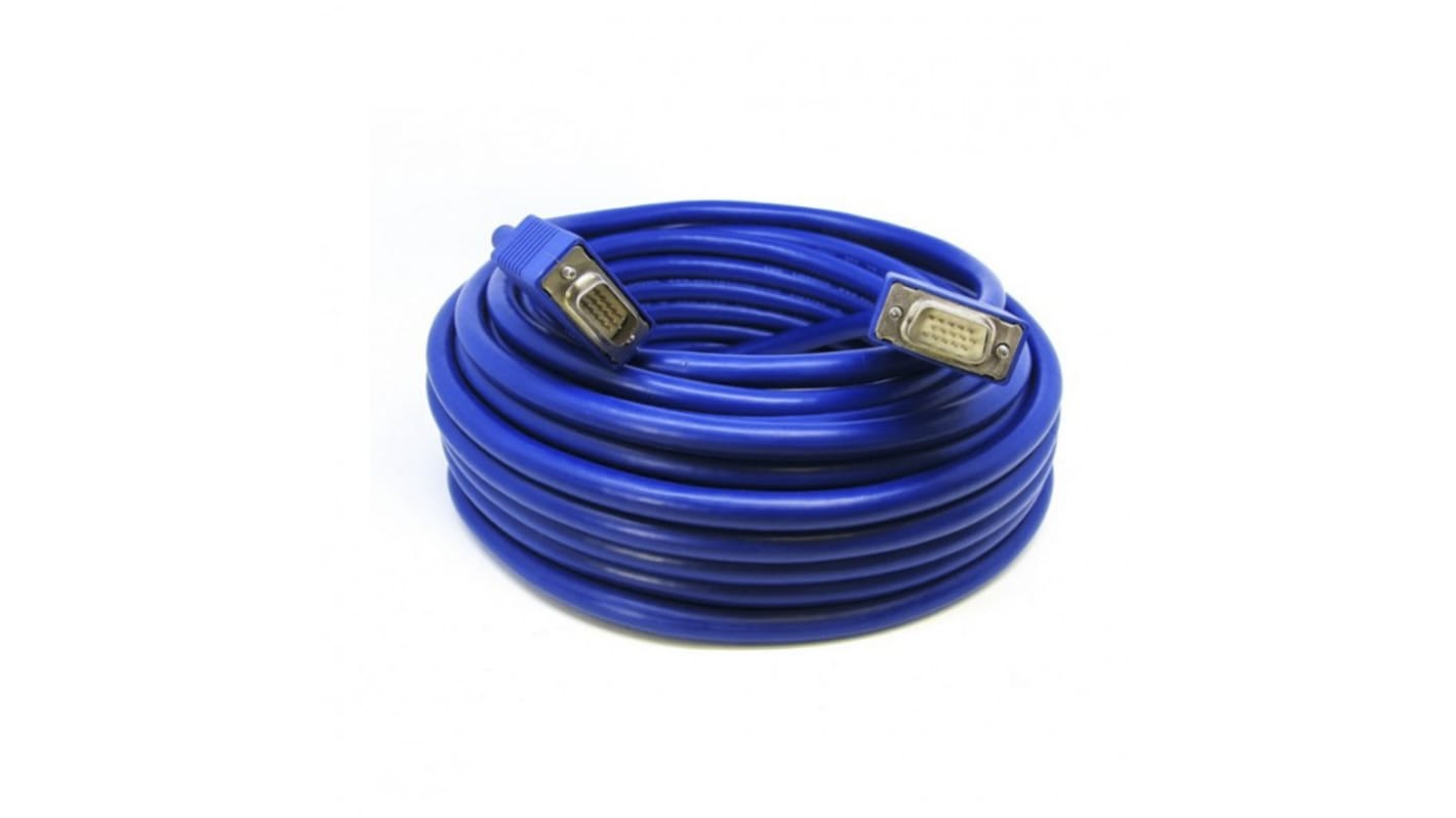 Cable VGA Van Damme de color Azul, con. A: VGA macho, con. B: VGA macho, long. 20m