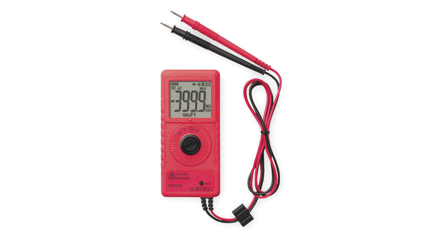 Amprobe PM51A Handheld Digital Multimeter, 600V ac Max - RS Calibrated