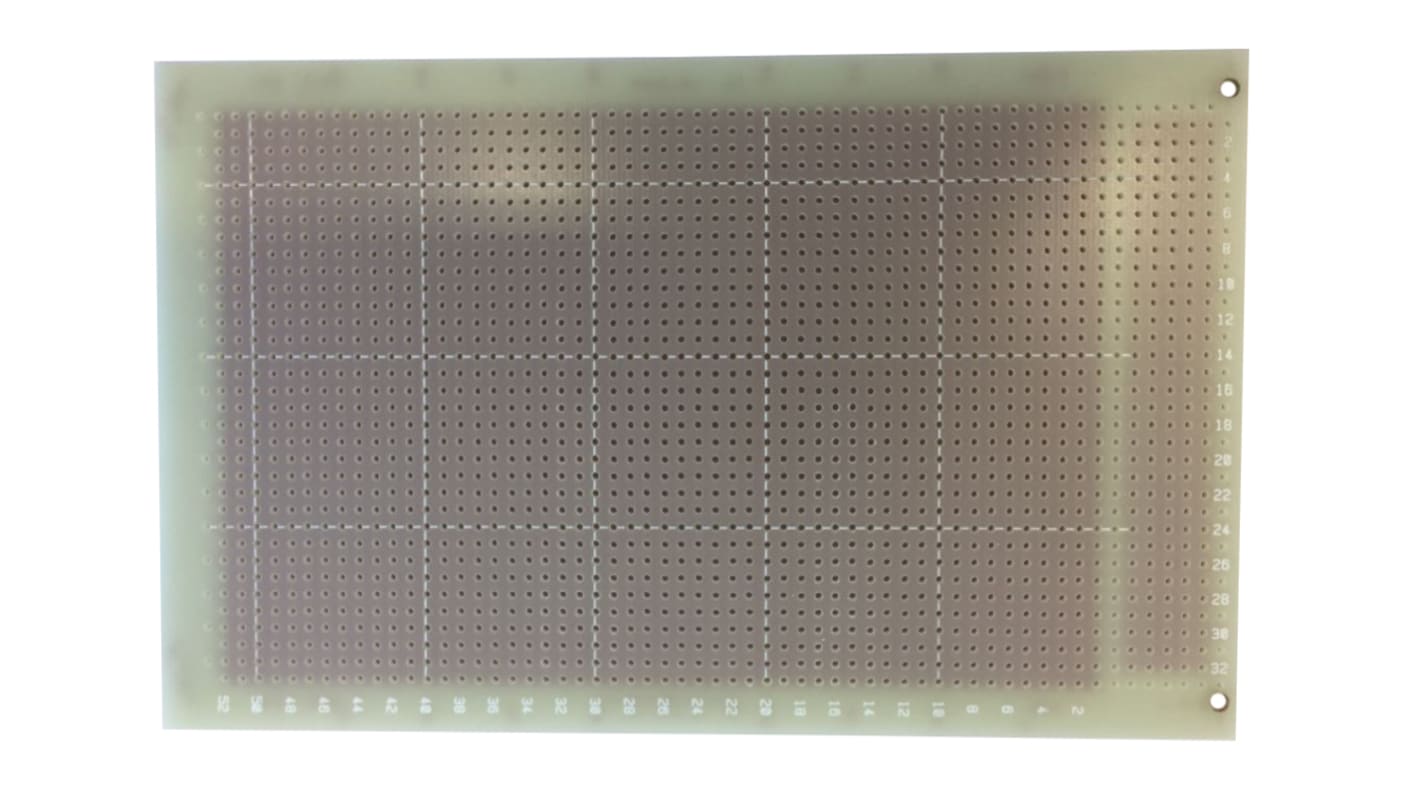 Vero Technologies Streifenplatinen, FR4, DIN 41612, 1-seitig, PCB-Bohrung 1.02mm, Raster 2.54 x 2.54mm, 160 x 100 x