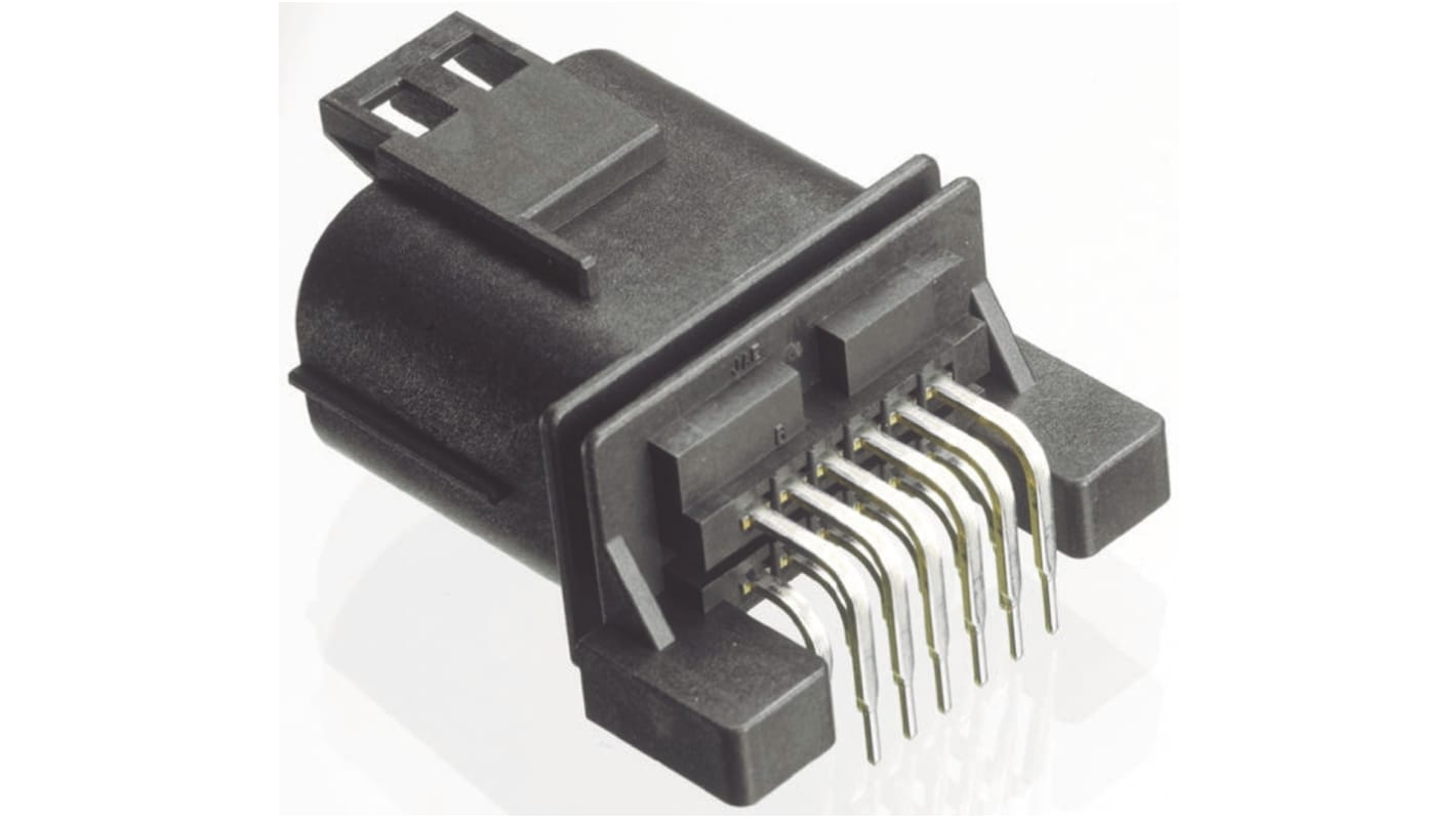 Conector macho para PCB Ángulo de 90° JAE serie MX23A de 12 vías, 2 filas, paso 2.5mm, para soldar, Montaje en orificio