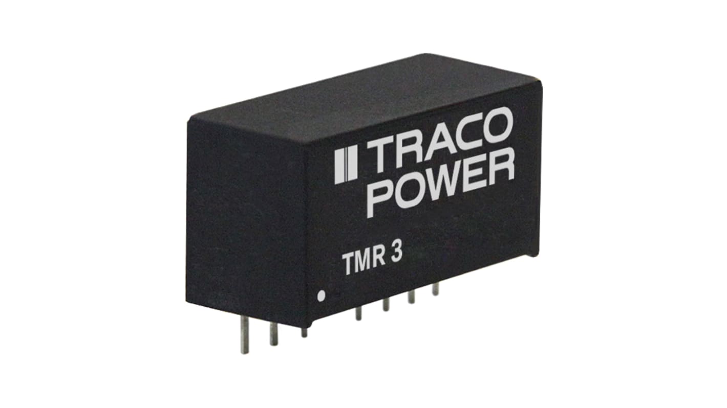 TRACOPOWER DC-DCコンバータ Vout：±12V dc 4.5 → 9 V dc, 3W, TMR 3-0522