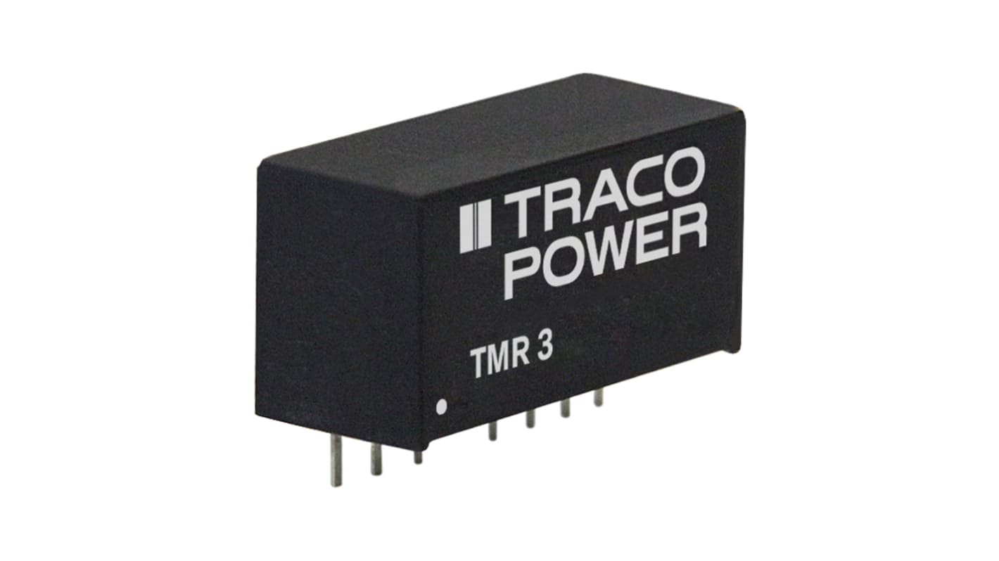 TRACOPOWER TMR 3 DC-DC Converter, 5V dc/ 600mA Output, 9 → 18 V dc Input, 3W, Through Hole, +85°C Max Temp -40°C
