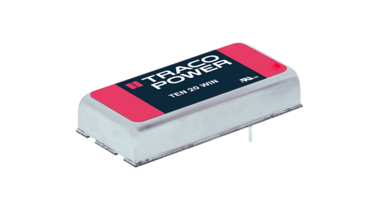 TRACOPOWER TEN 20WIN DC-DC Converter, ±15V dc/ ±665mA Output, 18 → 75 V dc Input, 20W, Through Hole, +85°C Max