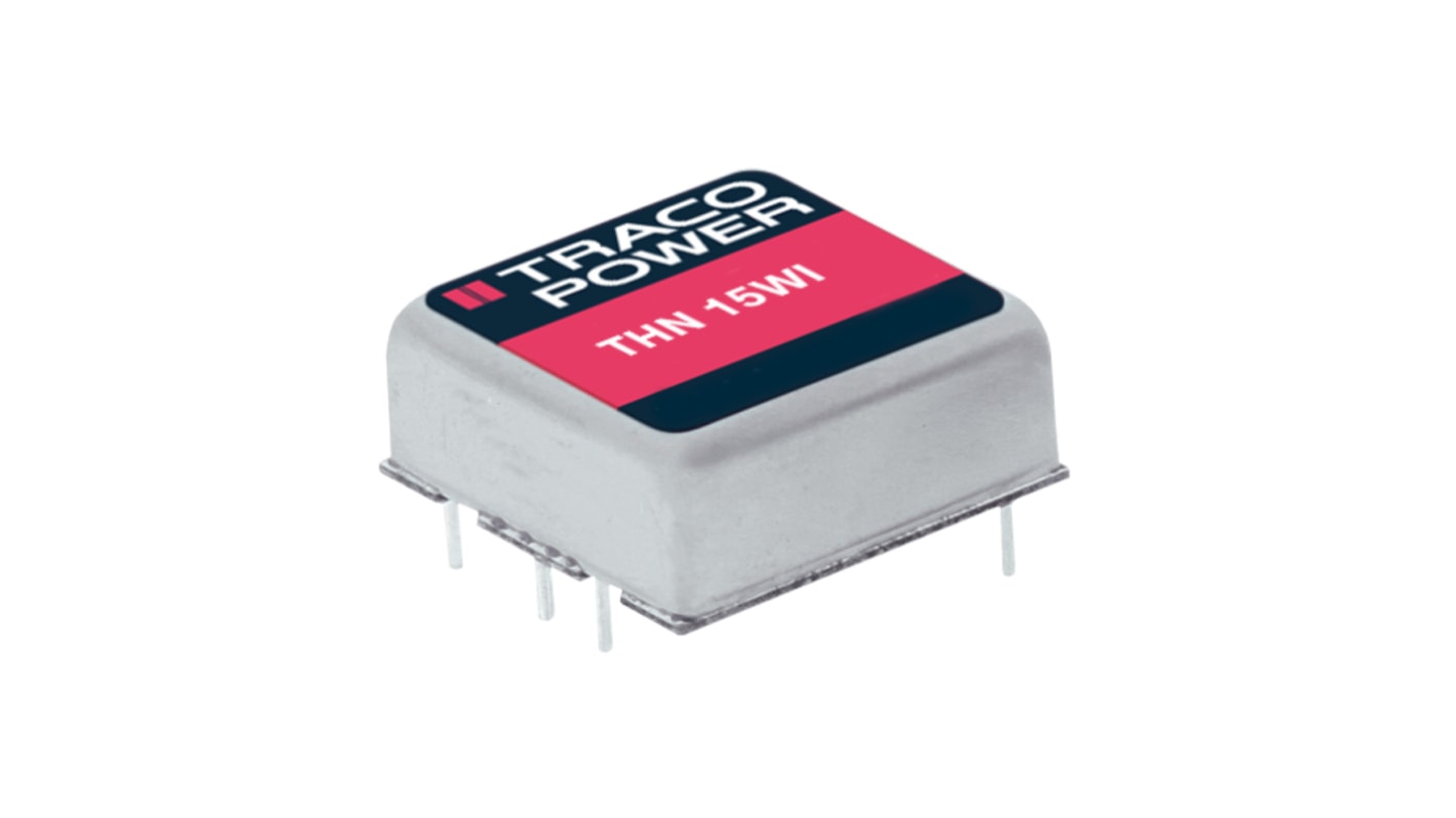 TRACOPOWER THN 15WI DC-DC Converter, 15V dc/ 1A Output, 9 → 36 V dc Input, 15W, Through Hole, +85°C Max Temp