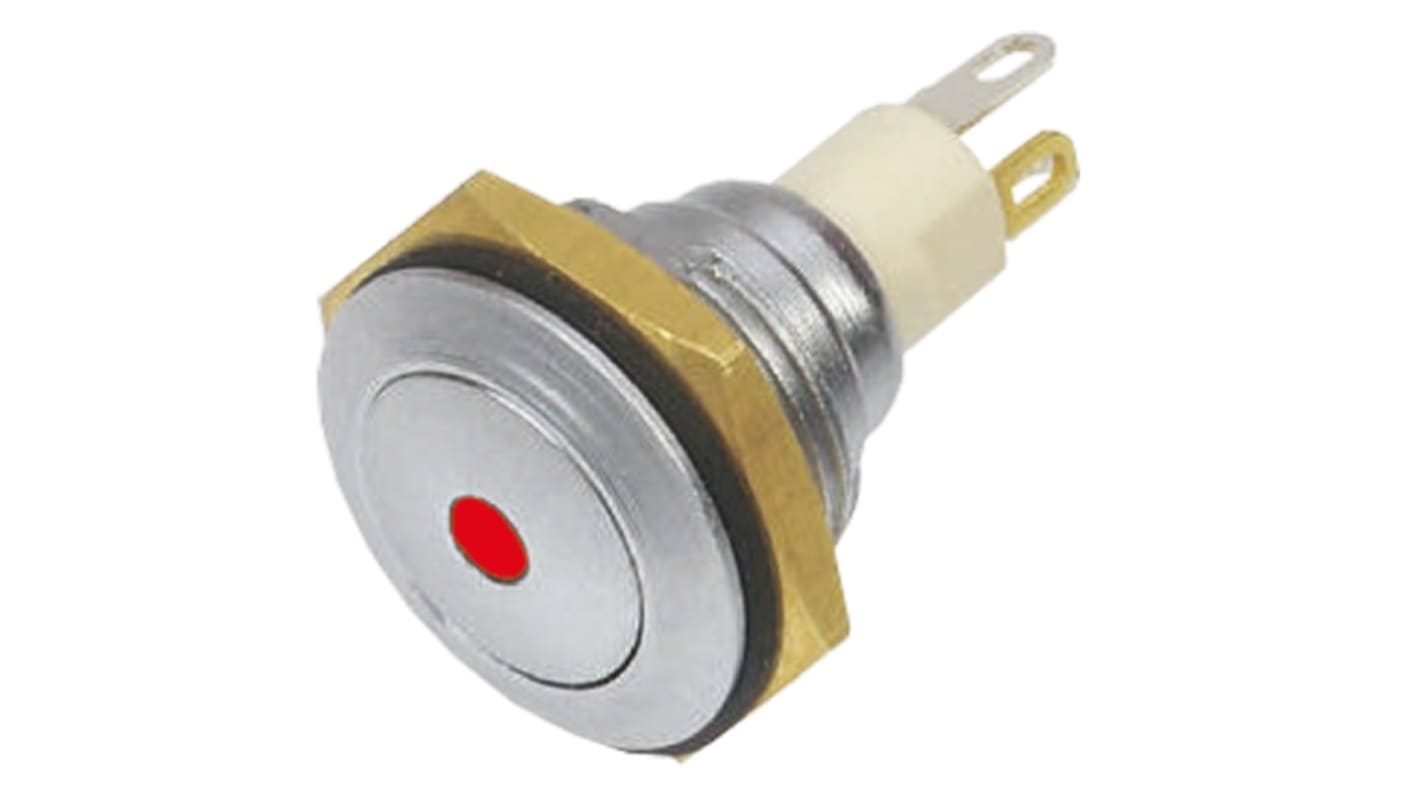 Interruttore a pulsante miniaturizzato ITW Switches, A ritenuta, SPST, luminoso, 250 mA a 12 V cc, IP67 Montaggio a