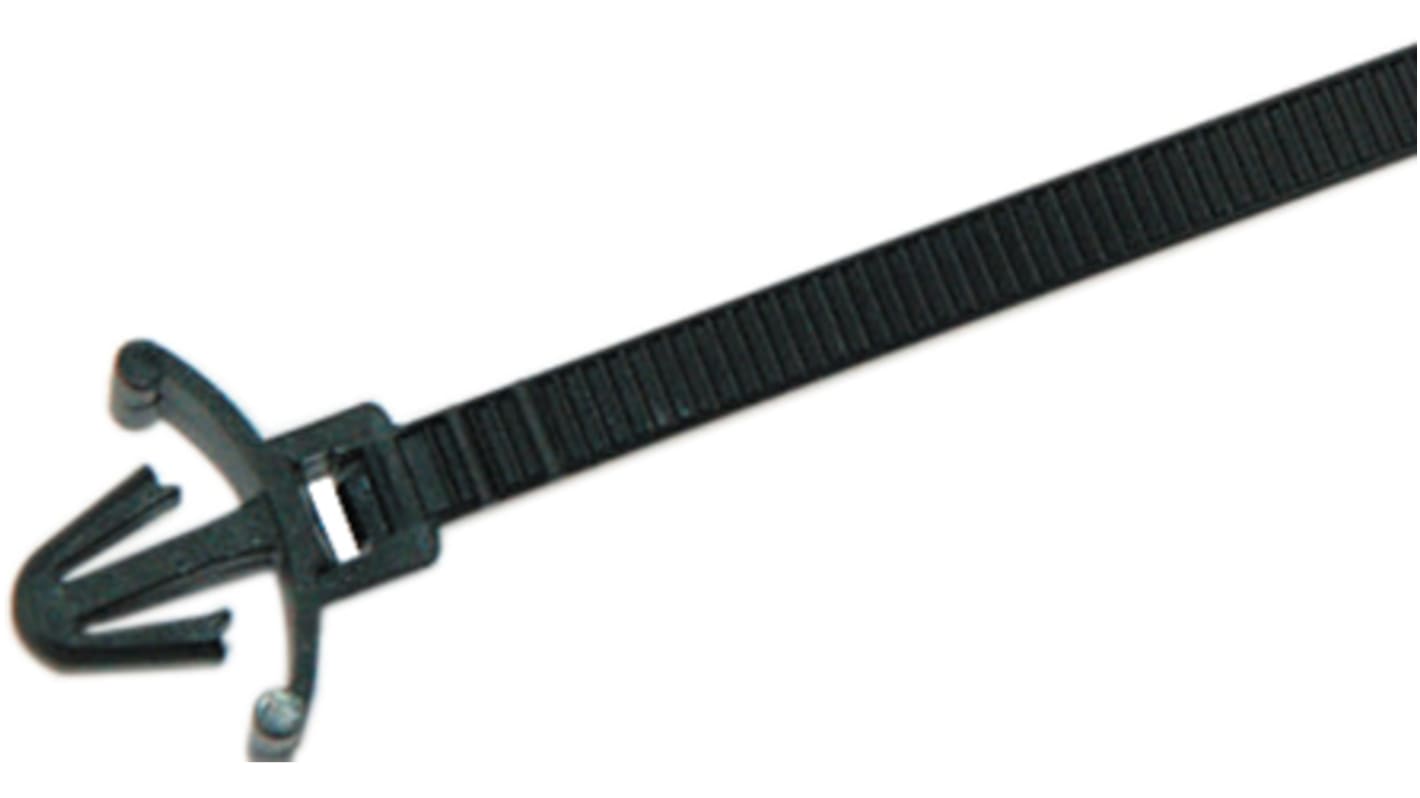 HellermannTyton Cable Tie, 165mm x 4.6 mm, Black Polyamide 6.6 (PA66), Pk-100