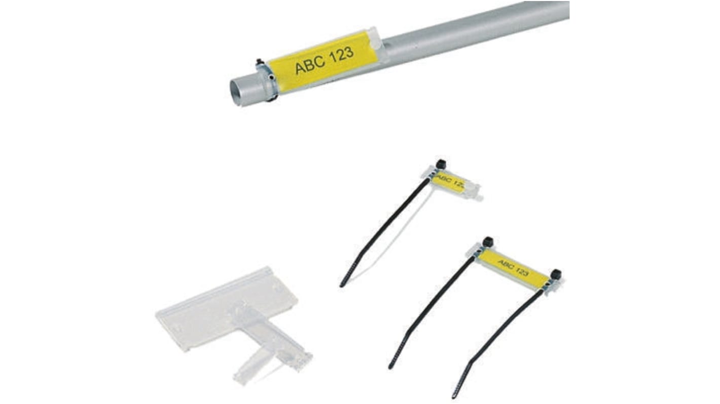 Porte-étiquette HellermannTyton 525-13523 HC12-52-PE-CL - Pour Montage Sur Rail, Neuf
