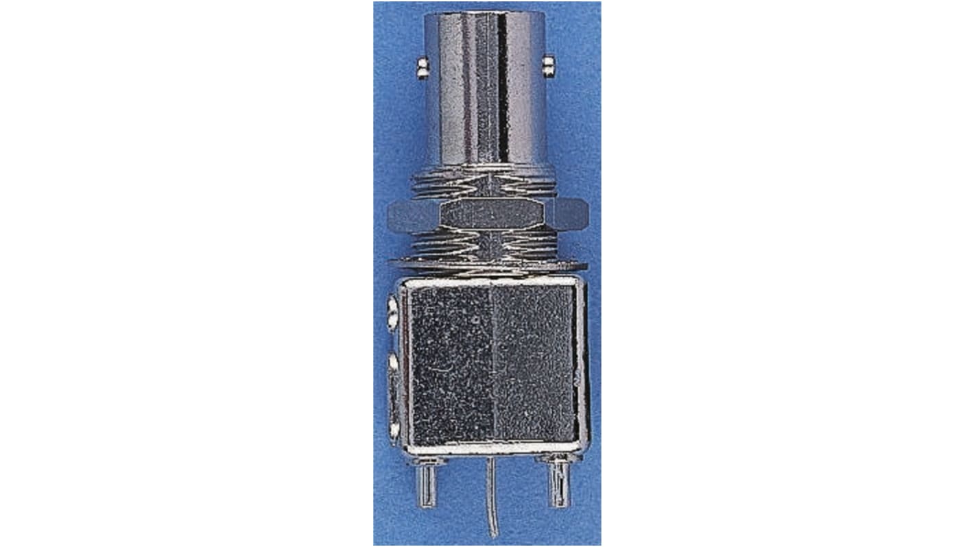 Amphenol, jack PCB Mount BNC Connector, 50Ω, Through Hole Termination, Straight Body