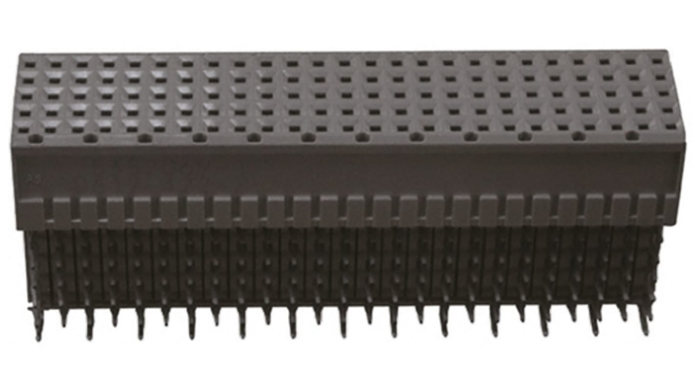 TE Connectivity Hátlapi csatlakozó Z-PACK HM sorozat, távolság: 2mm, 125 érintkezős, 5 soros, Derékszögű, Nő, lezárás: