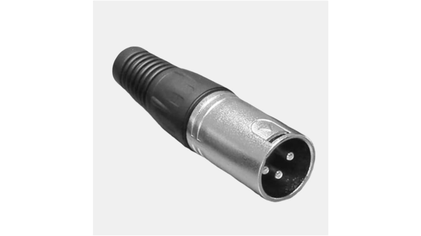 Conector XLR Macho Recto de 3 pines RS PRO, contactos de Latón, Montaje de Cable