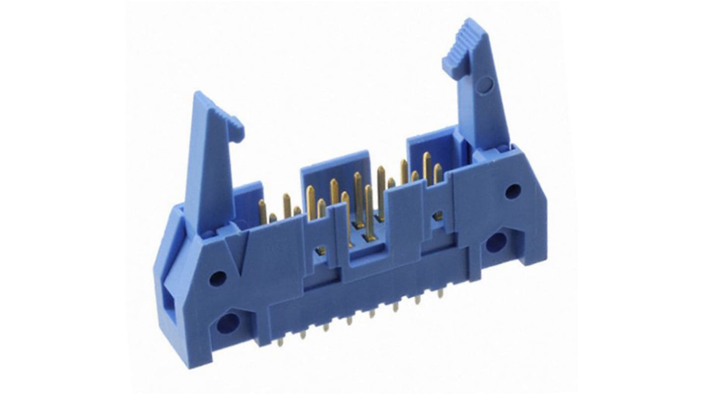 TE Connectivity AMP-LATCH Leiterplatten-Stiftleiste Gerade, 16-polig / 2-reihig, Raster 2.54mm, Kabel-Platine,