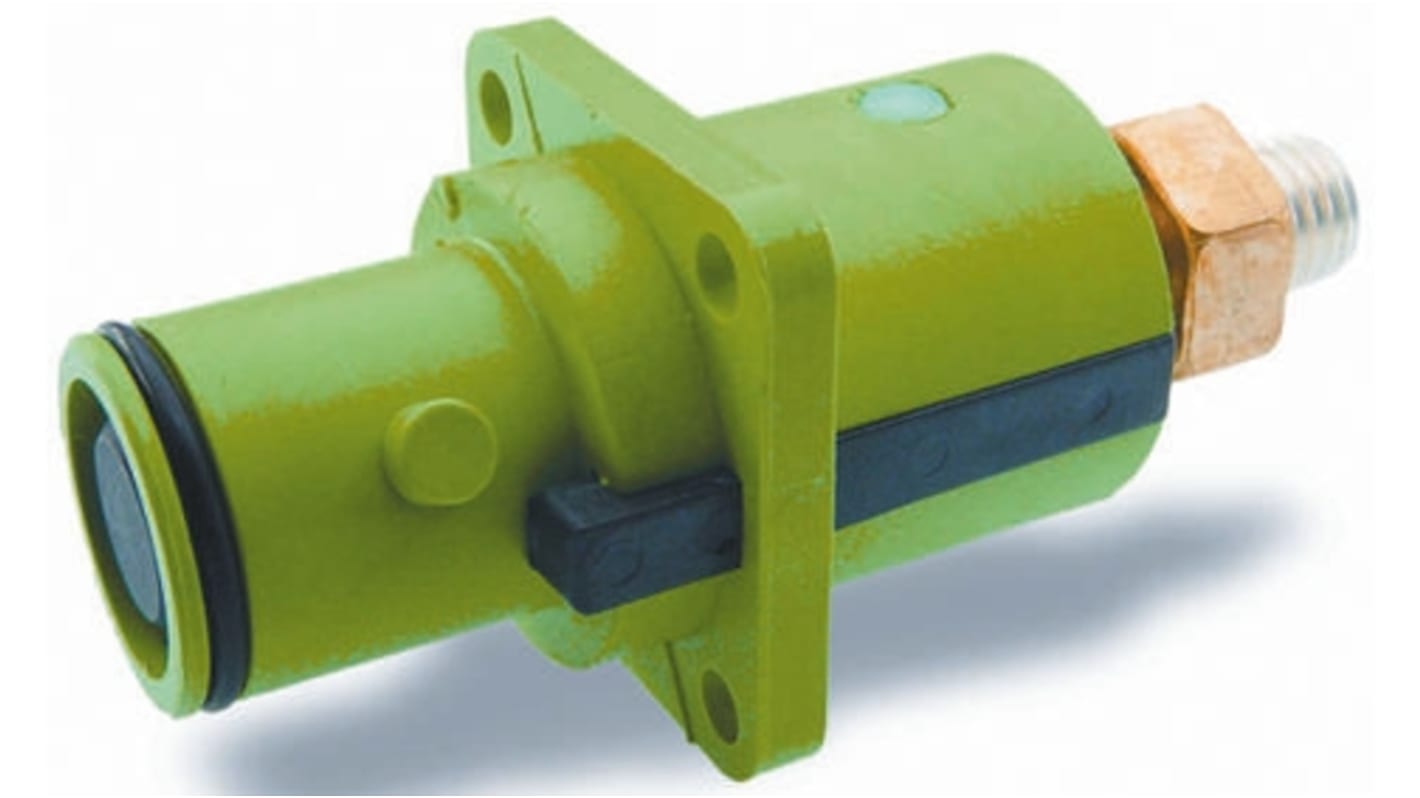 ITT Cannon, Veam Snaplock IP67 Green Panel Mount 1P Mains Connector Plug, Rated At 250A, 1.0 kV