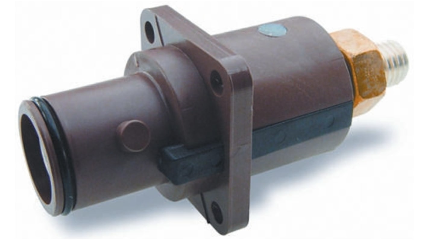 ITT Cannon, Veam Snaplock IP67 Brown Panel Mount 1P Mains Connector Plug, Rated At 250A, 1.0 kV