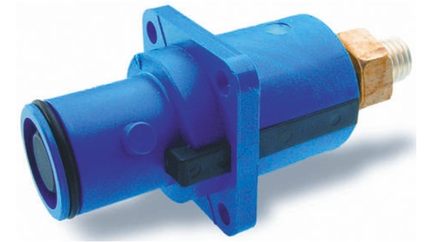 ITT Cannon, Veam Snaplock IP67 Blue Panel Mount 1P Mains Connector Plug, Rated At 250A, 1.0 kV