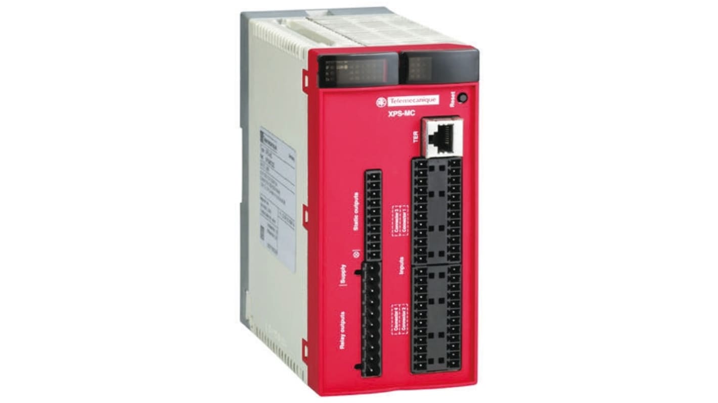 Schneider Electric XPS MC biztonsági vezérlő, 32 bemenet, 10 kimenet, 24 V dc, IP20, 151.5 x 74 x 153 mm