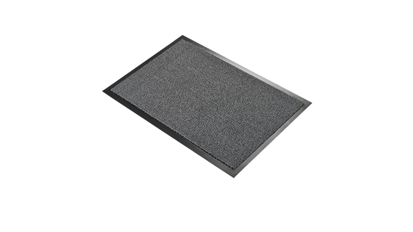 Coba Europe Vynaplush Türmatte für Innenbereich, PVC Schwarz/Stahl, Stärke 7mm, 0.6m x 0.9m