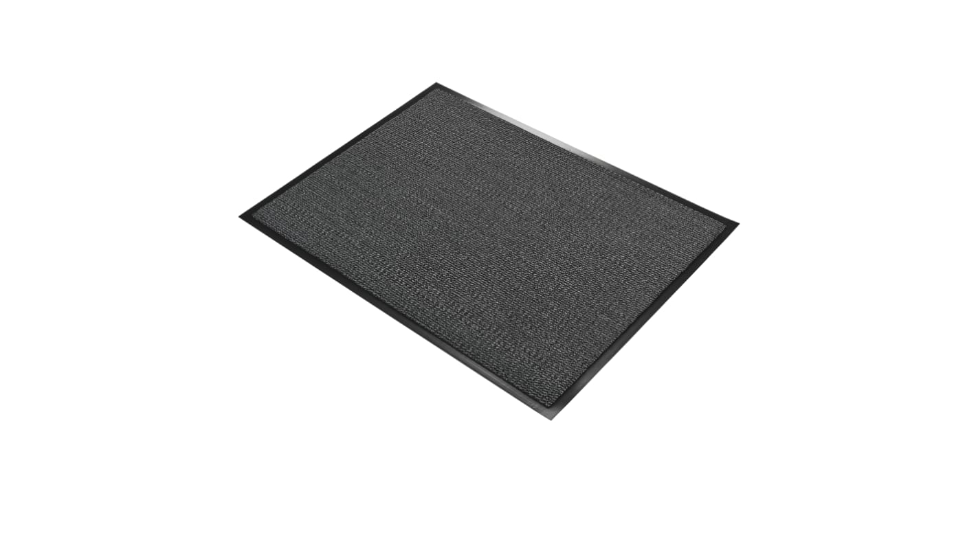 Coba Europe Vynaplush Anti-Slip, Door Mat, Carpet, Indoor Use, Black/Steel, 0.9m 1.2m 7mm