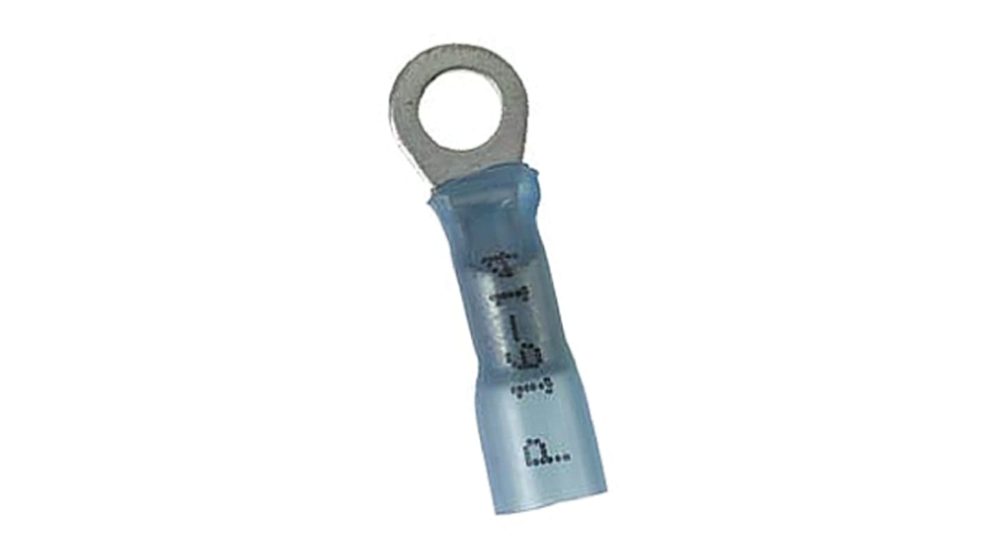 TE Connectivity DuraSeal Series Insulated Tin Plated Crimp Ring Terminal, M6 Stud Size, 1.5mm² to 2.5mm², 16AWG
