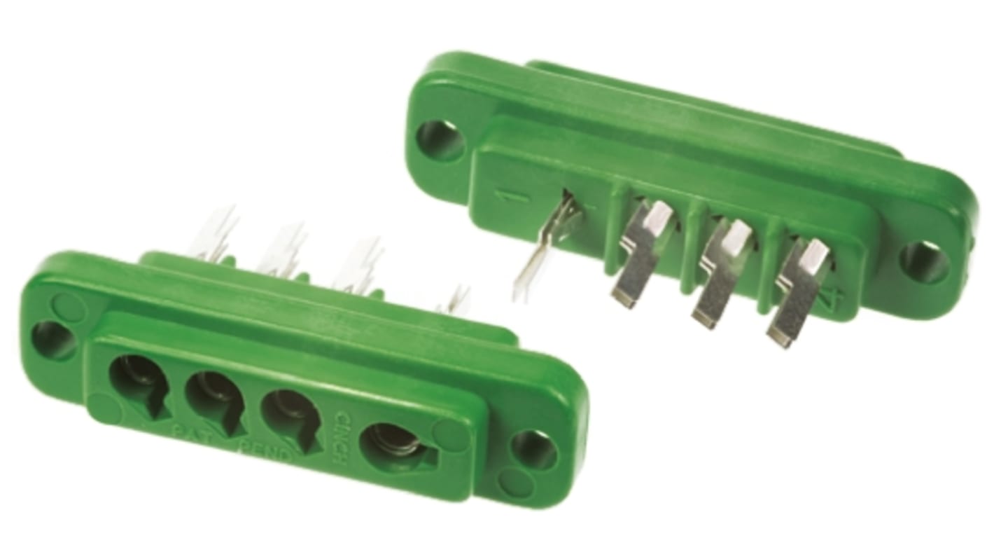 Automobilový konektor, počet kontaktů: 4 barva Zelená, Samice, Montáž na panel, 5A