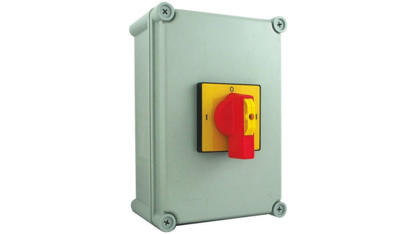 Interruptor seccionador, 6 polos, Corriente 25A, Potencia 11kW, IP65