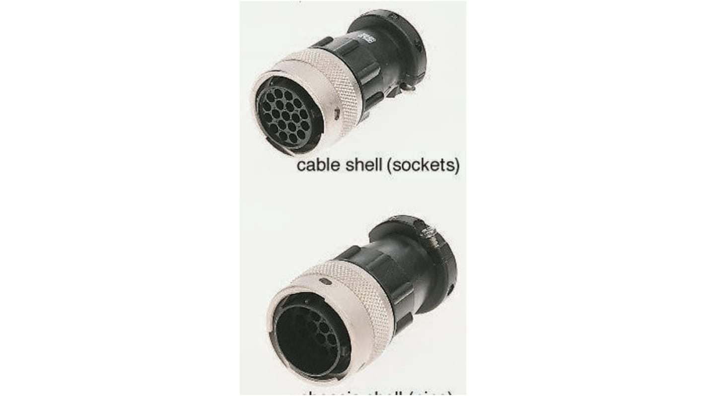 Connecteur circulaire ITT Cannon série Trident Ringlock, Standard 12 contacts, Montage sur câble, raccordement A