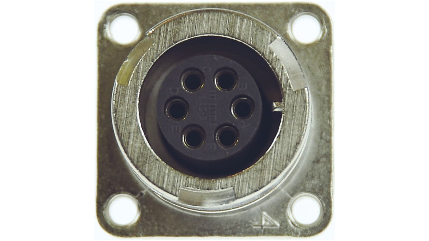 Conector circular ITT Cannon Hembra serie CA-COM de 19 vías hembra, montaje en panel