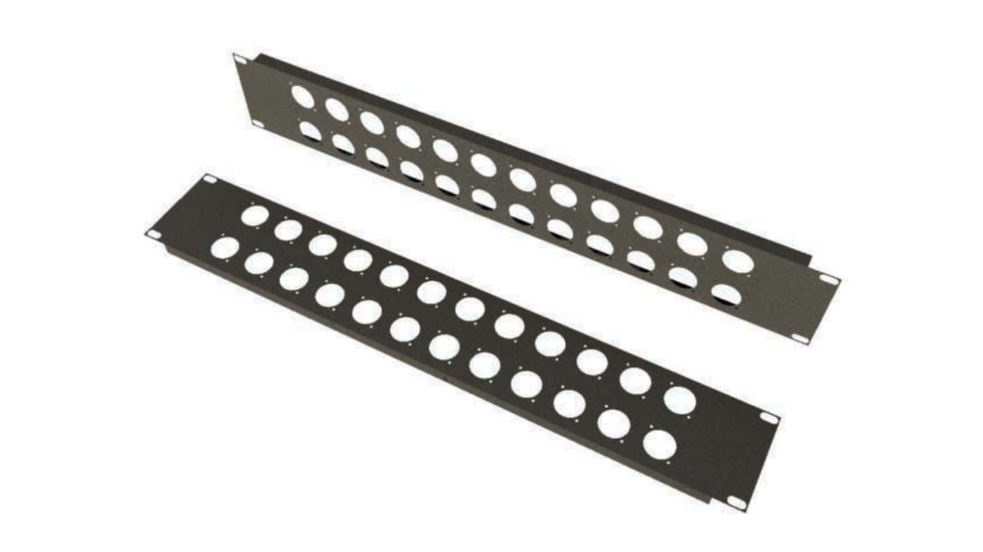 S2Ceb-Groupe Cae Black Steel Rack Panel, 1U, 483 x 44.50mm