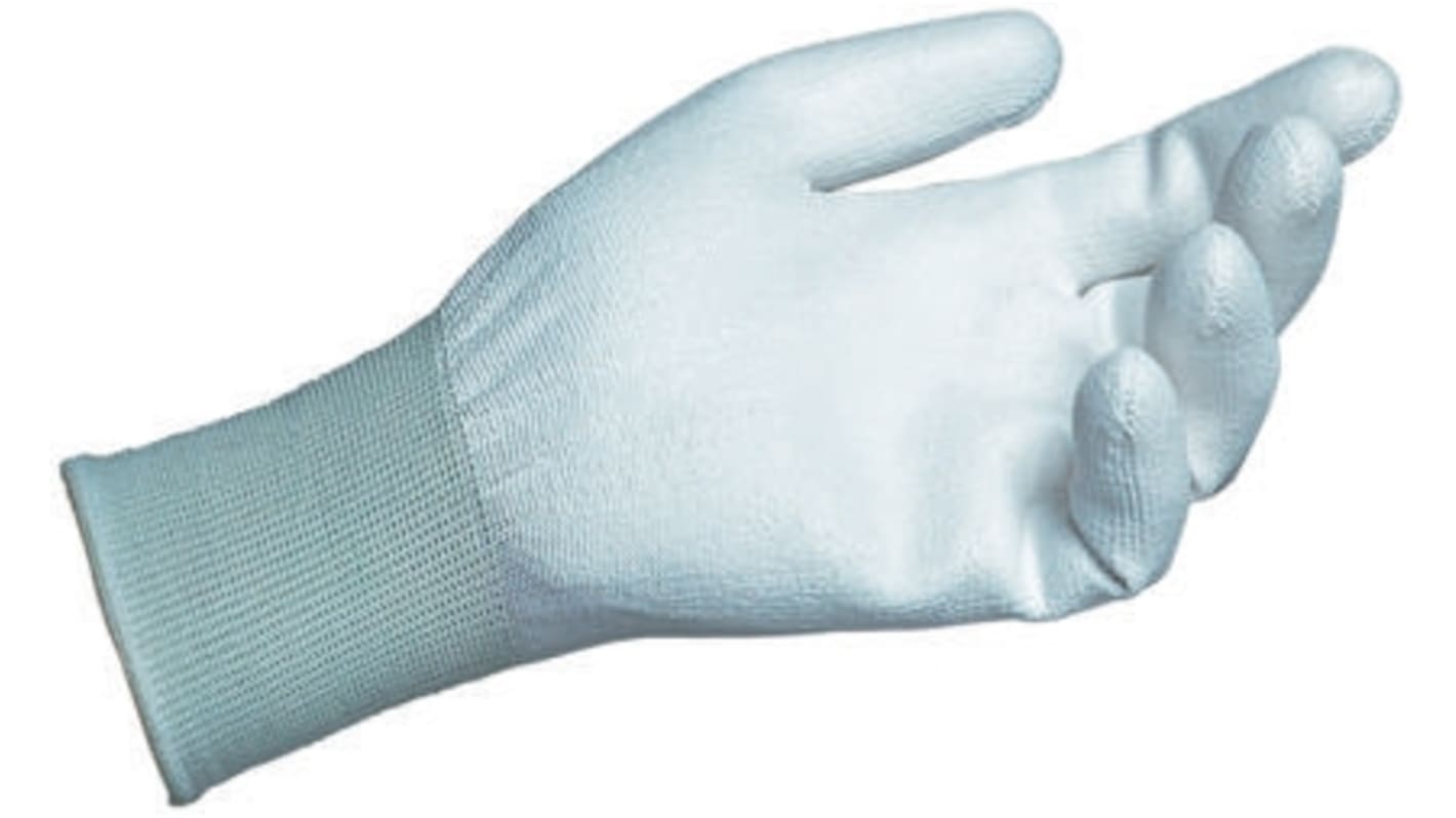 Mapa White Nylon General Purpose Reusable Gloves, Size 9, Large, Polyurethane Coating