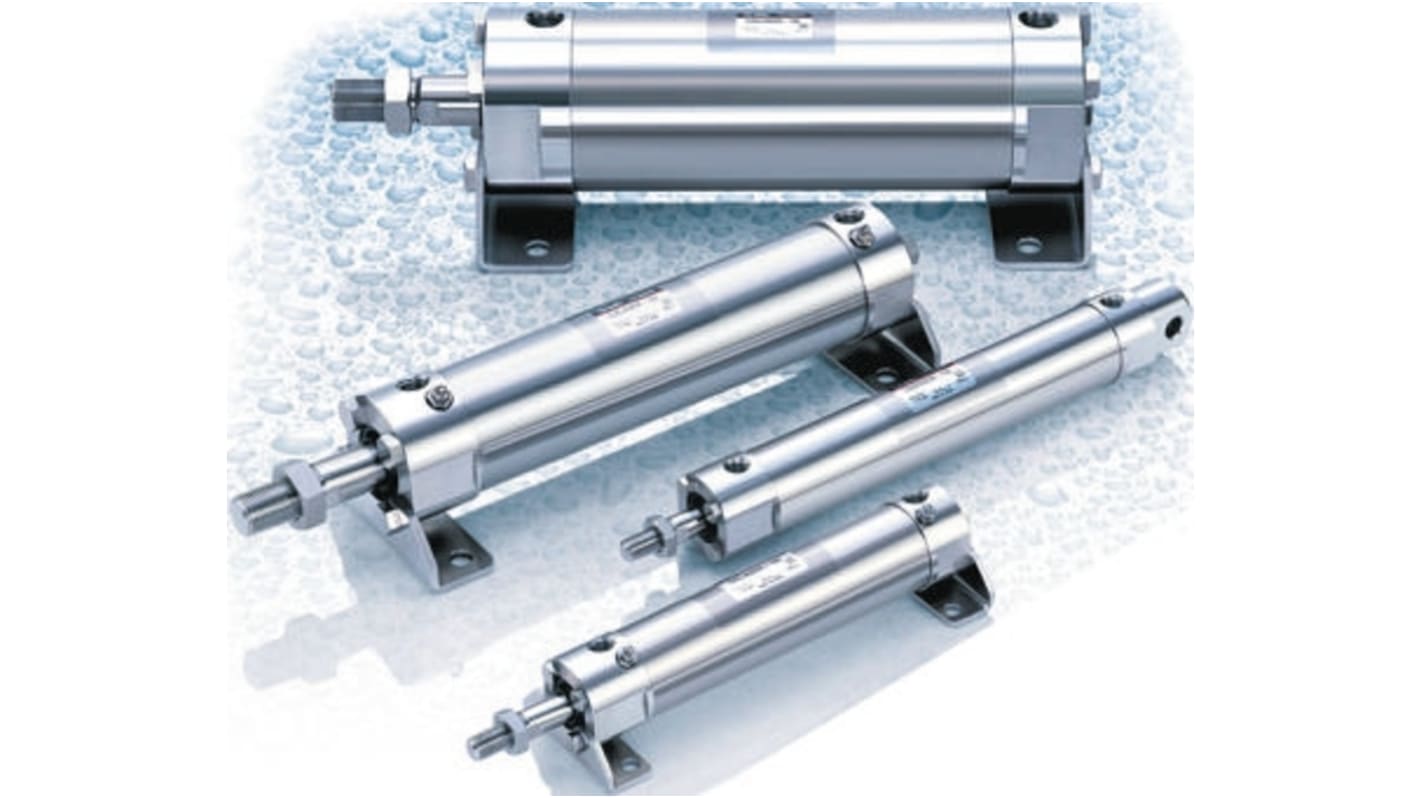 SMC Pneumatic Piston Rod Cylinder - 16mm Bore, 100mm Stroke, CJ5-S Series, Double Acting