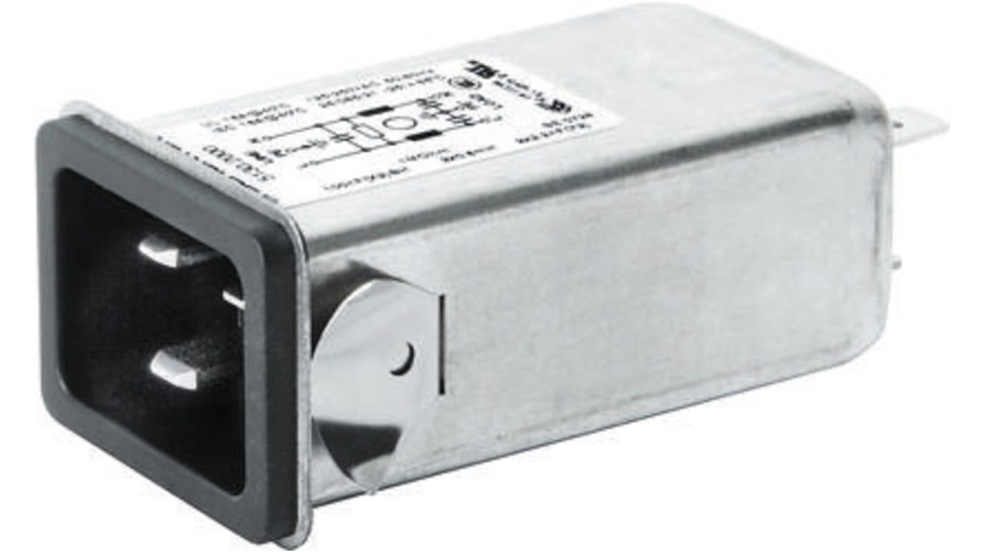 Connettore con filtro IEC Schurter 250 V c.a., 16A, Montaggio a pannello