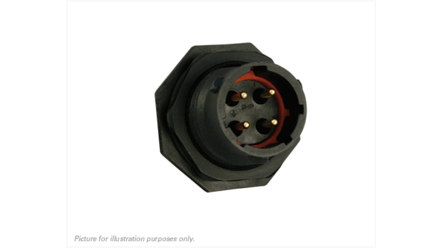 Souriau Circular Connector, 4 Contacts, Panel Mount, Plug, Male, IP68, IP69K, UTS Series