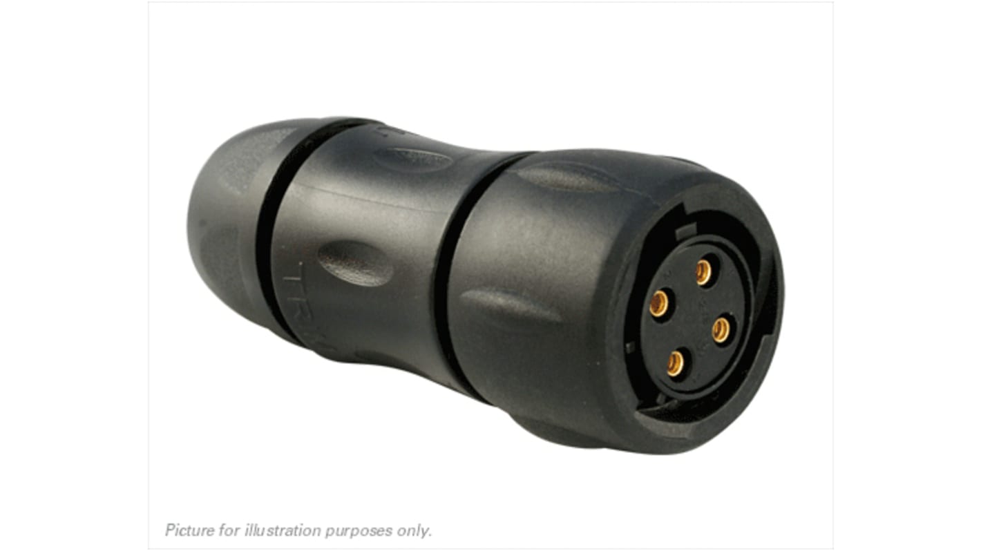 Conector circular Souriau Sunbank by Eaton hembra serie UTS de 4 vías hembra, tamaño carcasa 12, montaje aéreo, IP68,