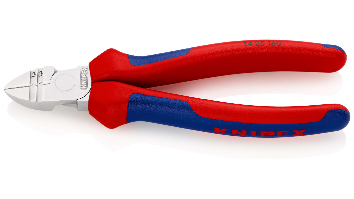 Pelacables de corte lateral Knipex para usar con cable Varios núcleos, un solo núcleo de 1.5 → 2.5mm²