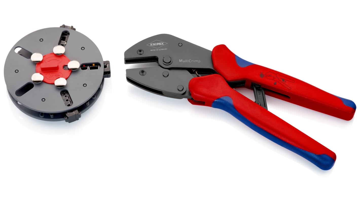 Knipex MultiCrimp Hand Ratcheting Crimp Tool for Uninsulated Open Barrel Terminals, 0.25 → 6mm² Wire