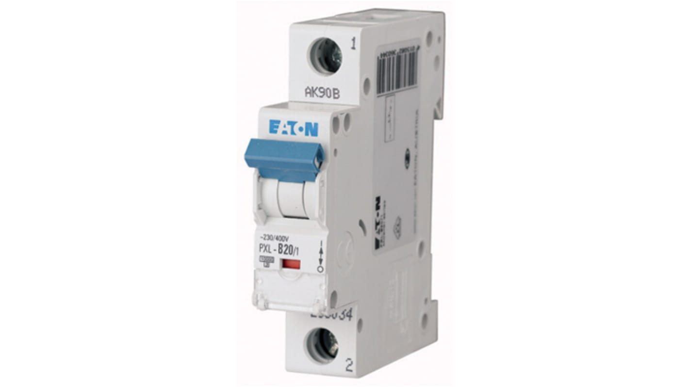 Eaton xPole PXL, S200 MCB, 1P, 20A Curve B, 400V AC, 48V DC, 10 kA Breaking Capacity