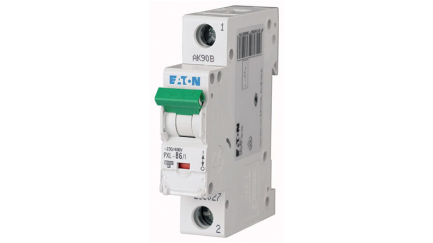 Eaton xPole PXL, S200 MCB, 1P, 6A Curve B, 400V AC, 48V DC, 10 kA Breaking Capacity