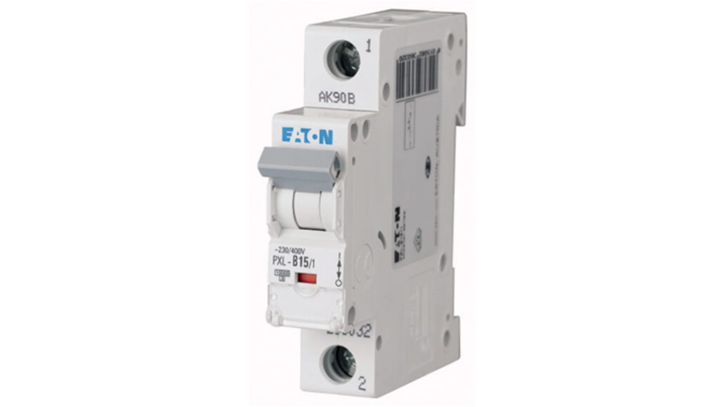 Eaton xPole PXL, S200 MCB, 1P, 15A Curve B, 400V AC, 48V DC, 10 kA Breaking Capacity