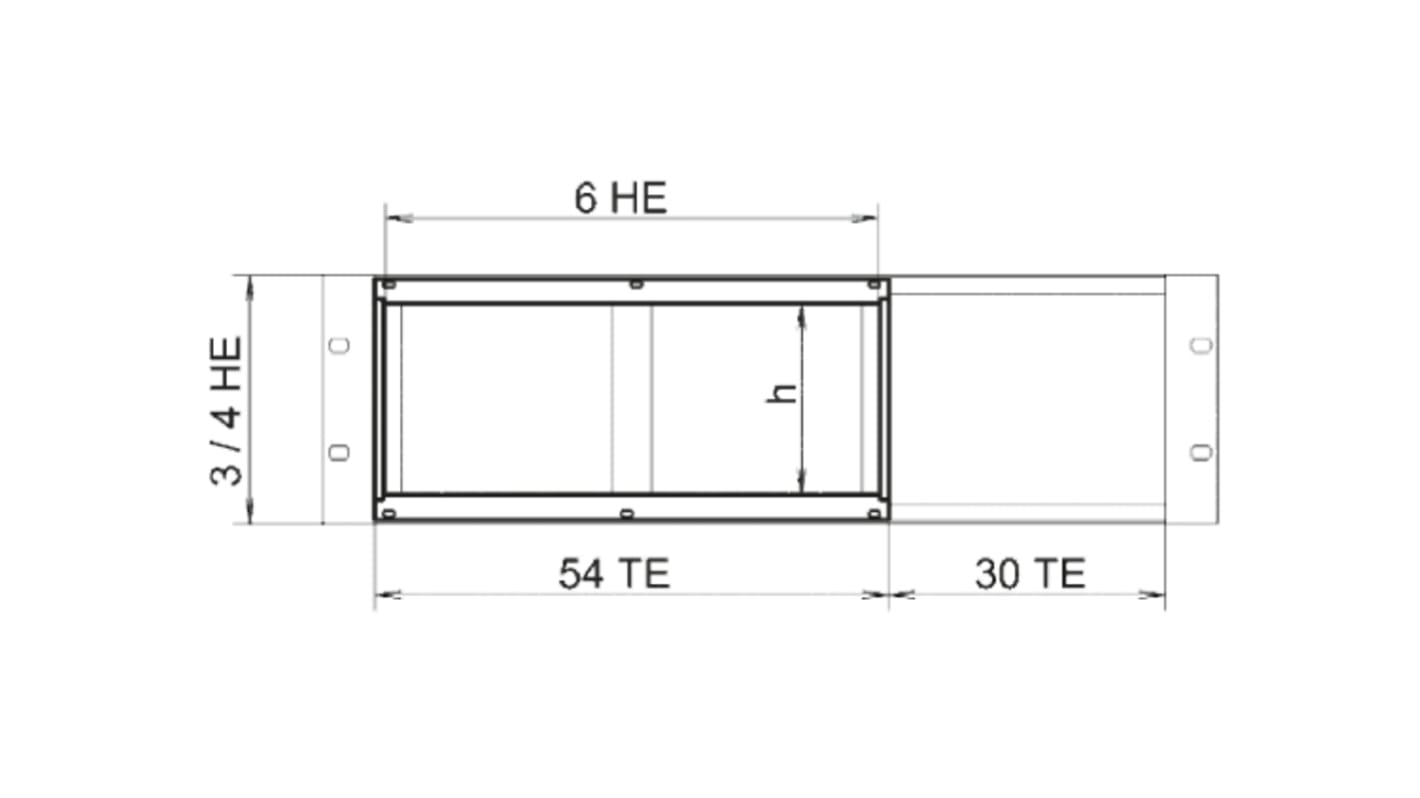 Estructura horizontal de subrack nVent SCHROFF, para usar con Subrack grande de 3 y 4 U x 3U