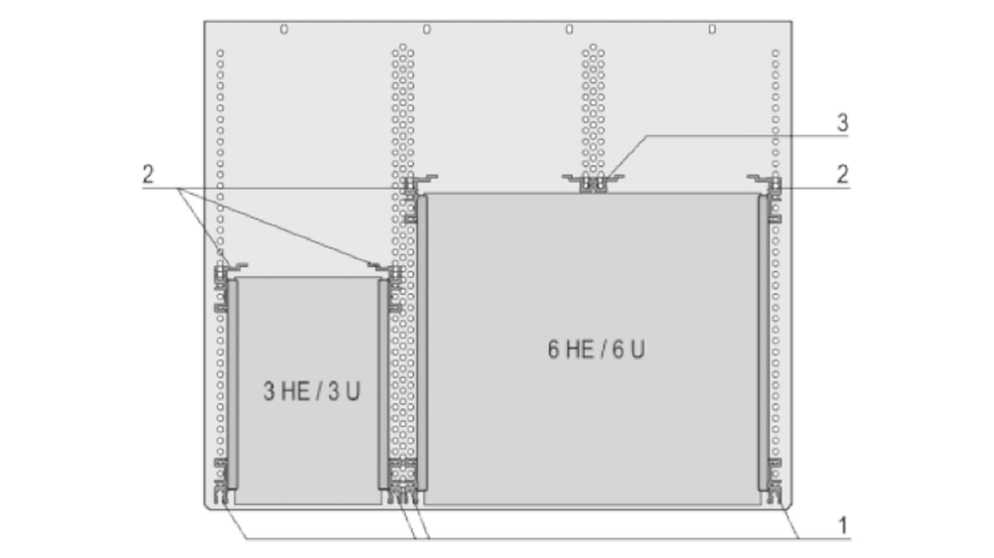 Chasis de montaje en rack nVent SCHROFF serie MultipacPRO, 1U