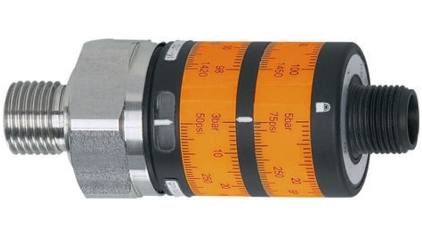 nyomásérzékelő, Relatív, M12 csatlakozó mért adathordozó: (Folyadék, gáz) 100bar max nyomás, 9.6 → 32 V dc, IP67