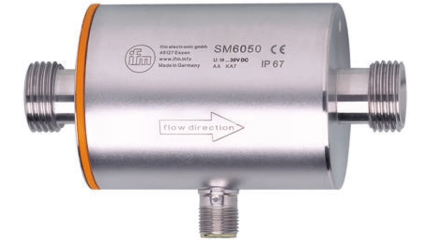 ifm electronic Flow Controller, 0 → 25 L/min, Analogue Output, 19 → 30 V dc, 1/2 in Pipe