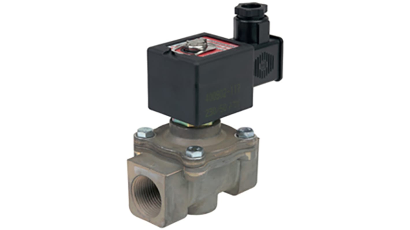 EMERSON ASCO Solenoid Valve E040B003E7A8A02, 2 port(s) , NC, 230 V ac, 3/4in RS