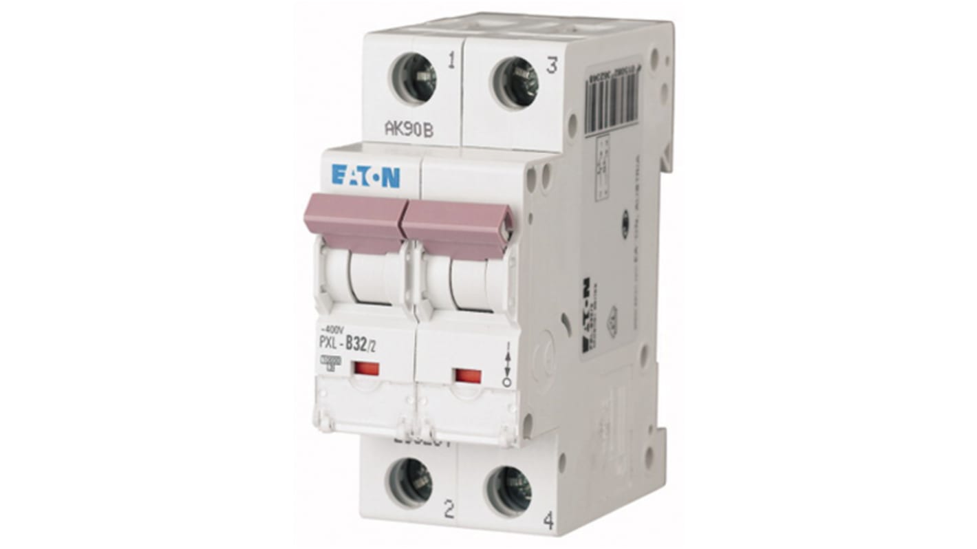 Eaton xPole PXL, S200 MCB, 2P, 32A Curve B, 400V AC, 48V DC, 10 kA Breaking Capacity