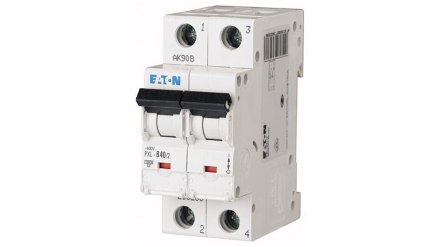 Eaton xPole PXL, S200 MCB, 2P, 40A Curve C, 400V AC, 48V DC, 10 kA Breaking Capacity