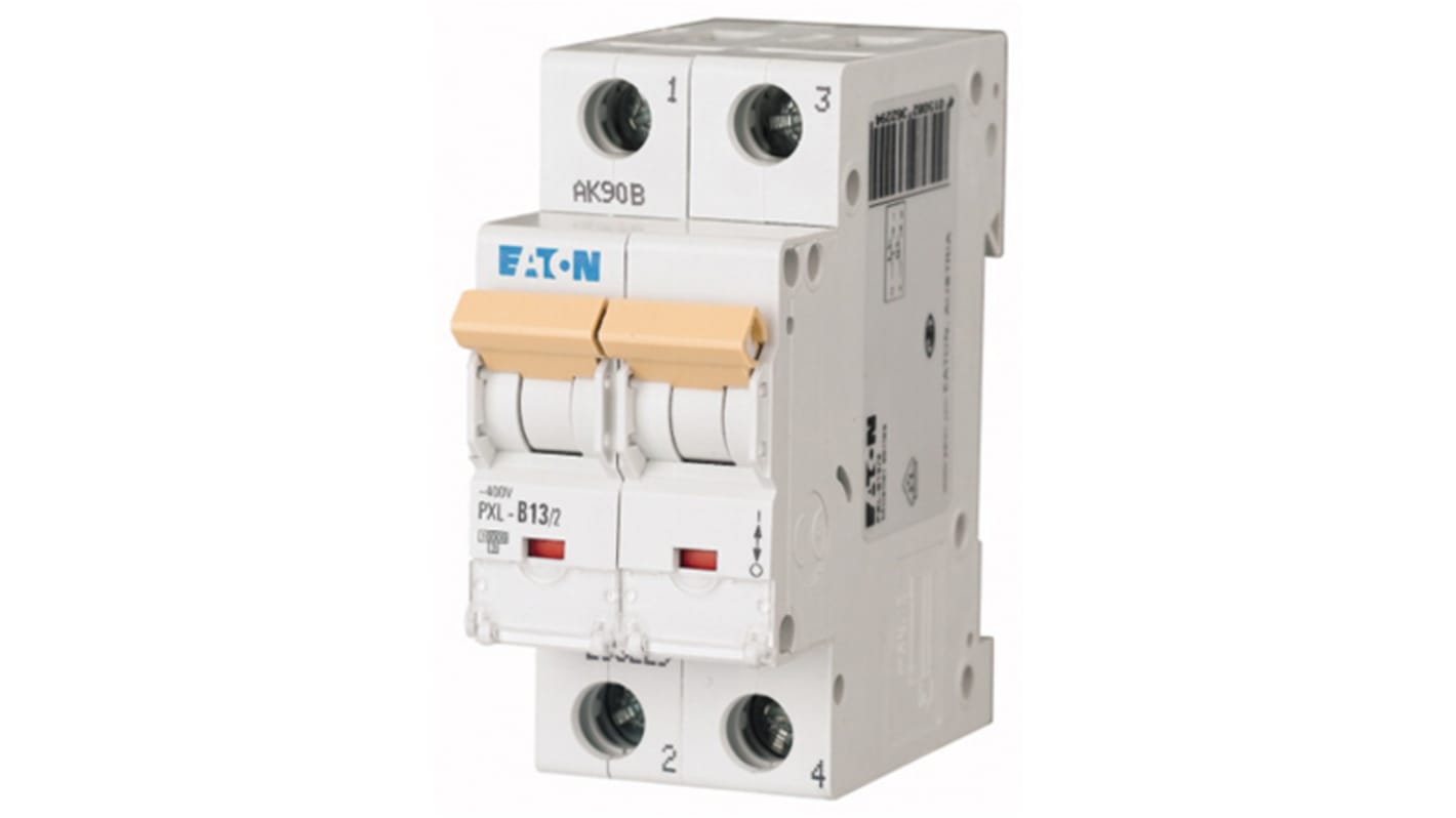 Eaton xPole PXL, S200 MCB, 2P, 13A Curve B, 400V AC, 48V DC, 10 kA Breaking Capacity