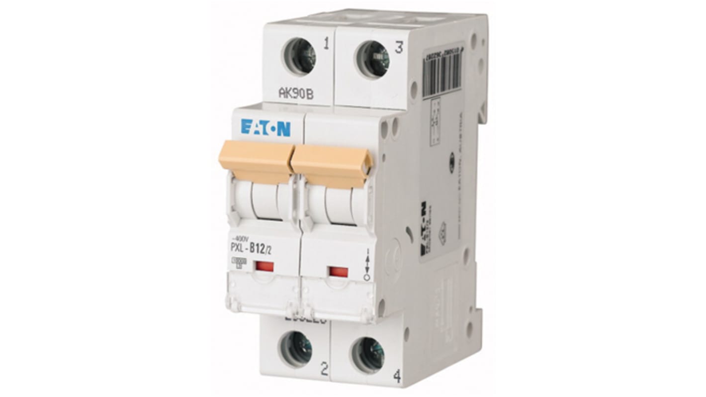 Eaton xPole PXL, S200 MCB, 2P, 12A Curve B, 400V AC, 48V DC, 10 kA Breaking Capacity