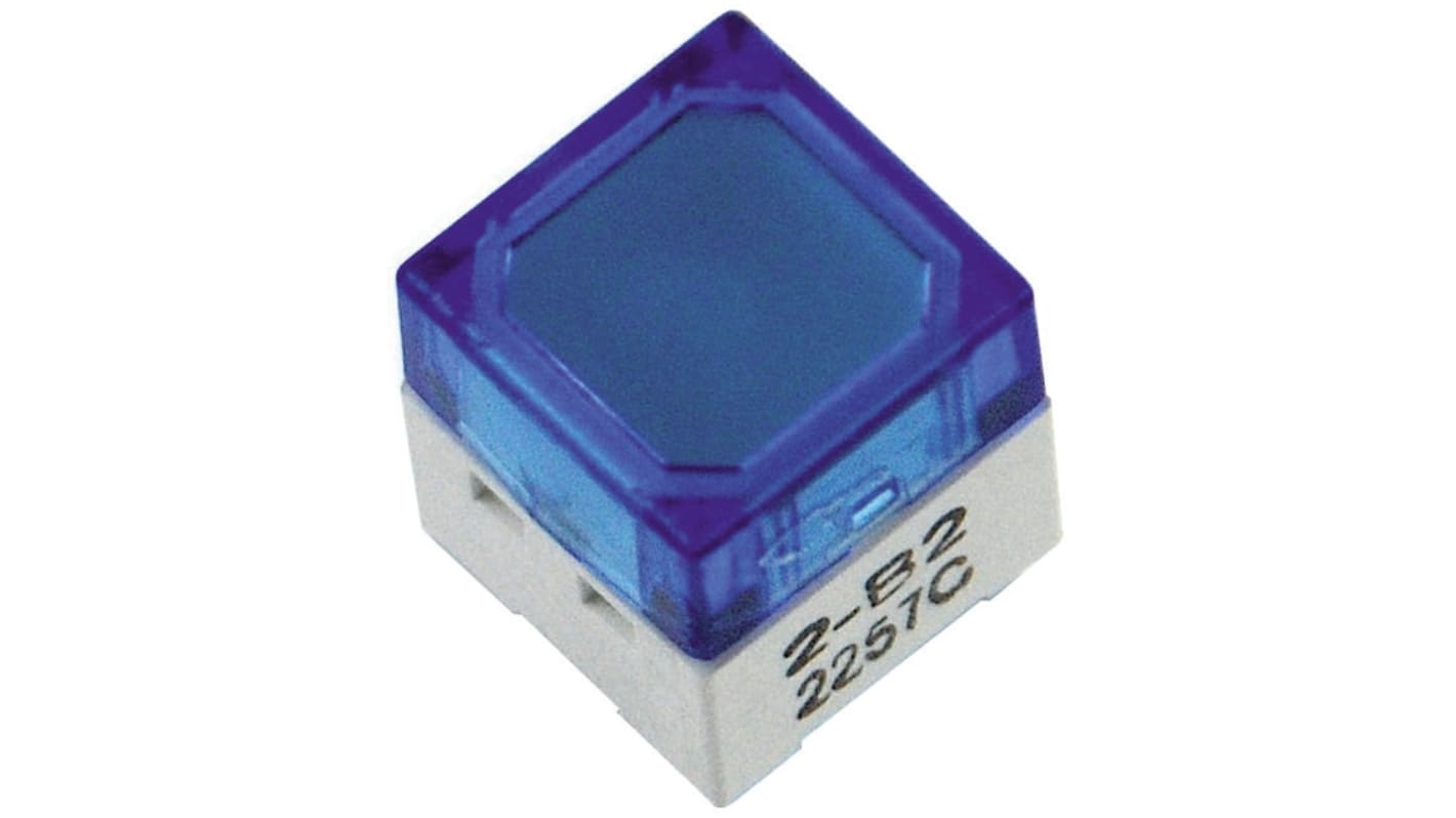 Omron Taster SPST, Lötanschluss 50 mA @ 24 V dc Tastend Kappe Blau, 10 x 10mm B. 10mm