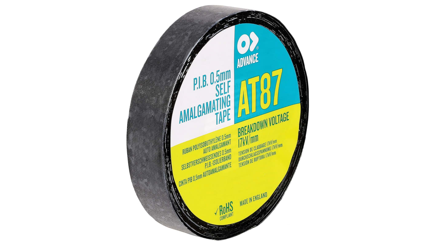 Advance Tapes Polyisobutylen Selbstschweißendes Isolierband, Schwarz, Stärke 0.5mm, 50mm x 10m, Nicht selbstklebend