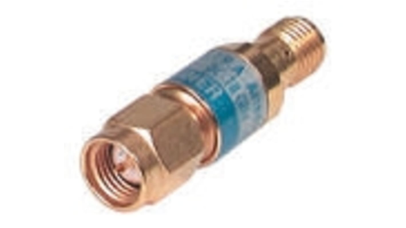 Huber+Suhner RFアッテネータ, 10dB, SMAプラグ-ソケット 50Ω 6810.19.A