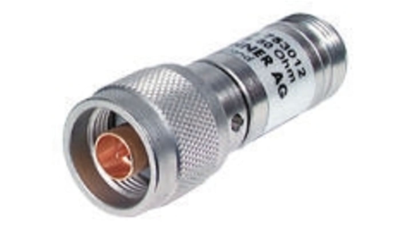 50Ω RF Attenuator N Connector N Plug to N Socket 0.3 dB, 3 dB, Operating Frequency DC → 6GHz